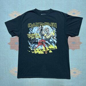 Iron Maiden t shirt number of the beast metal band tour concert tee large